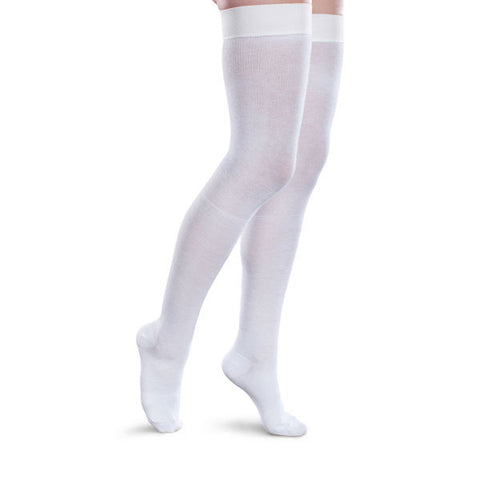 Therafirm Core-Spun Thigh High Socks w/Silicone Band - 15-20 mmHg