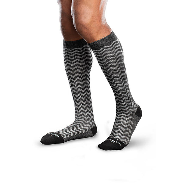 Therafirm Core-Spun Mild Support Socks - Trendsetter 15-20 mmHg  (Black/Grey)