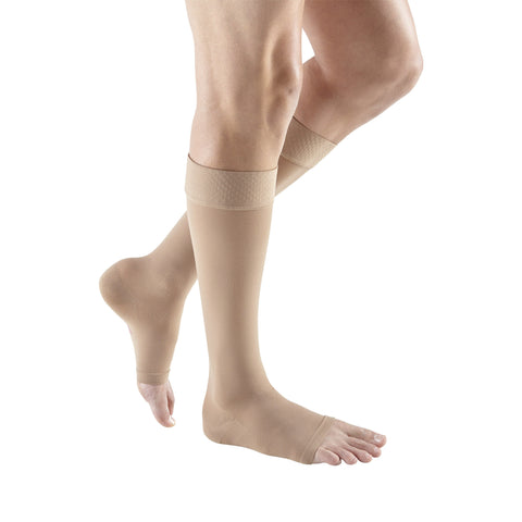 Medi Plus Open Toe Knee Highs w/ Silicone Dot Band - 30-40 mmHg