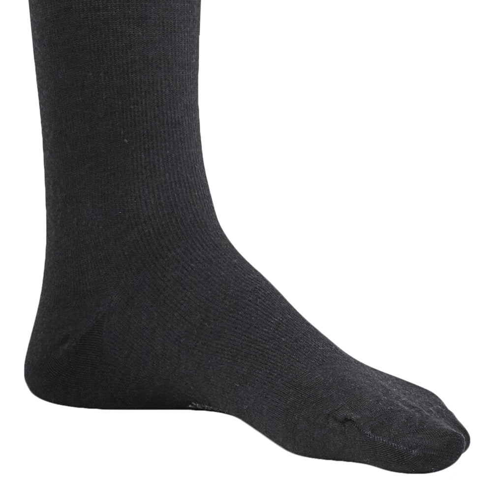 AW Style 162 Men's Wool Knee High Dress Socks - 20-30 mmHg Black Foot
