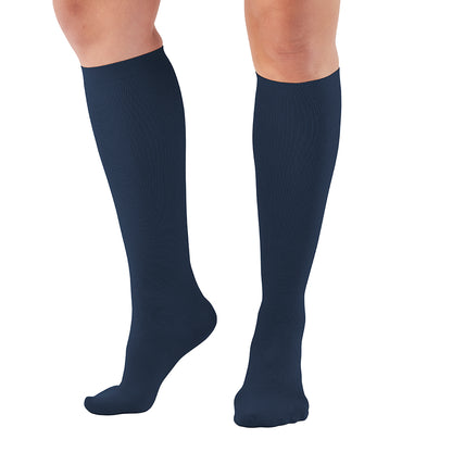 AW Style 167 Women's Travel Knee High Socks - 15-20 mmHg Navy
