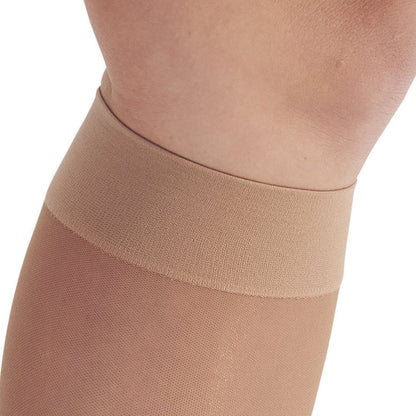 AW Style 16 Sheer Support Closed Toe Knee Highs - 20-30 mmHg Nude Band