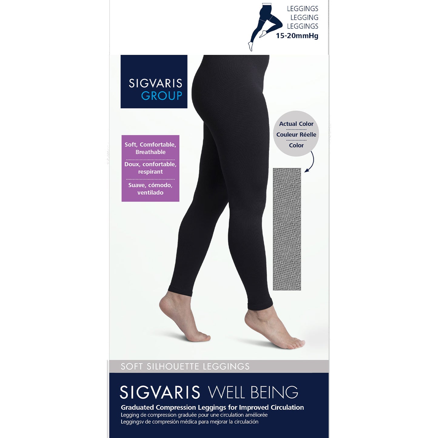 Sigvaris Well Being 170L Women's Soft Silhouette Leggings 15-20 mmHg