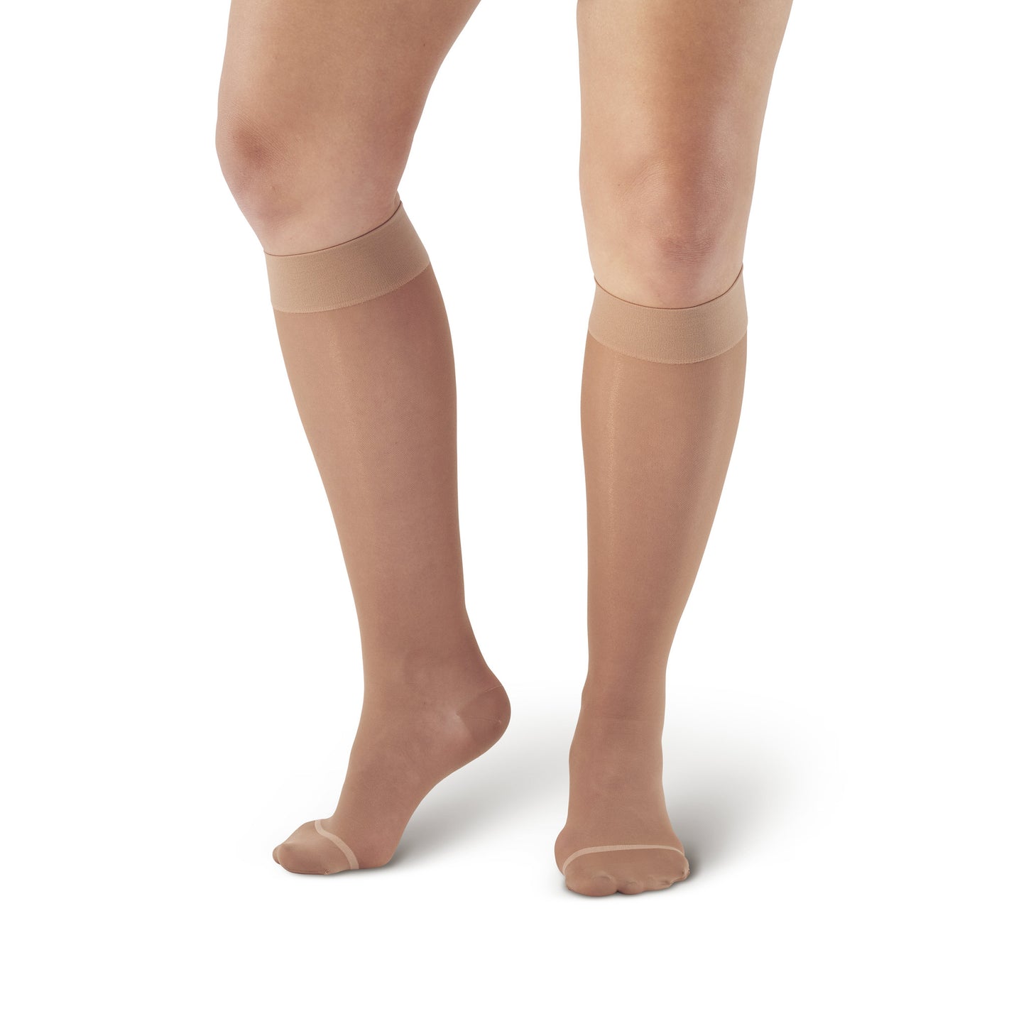 AW Style 18 Sheer Support Closed Toe Knee Highs - 20-30 mmHg Nude
