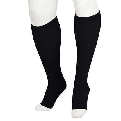 Juzo 2001 Soft Open Toe Knee Highs Black