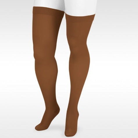 Juzo Soft 2000 Thigh Highs w/Silicone Band 15-20 mmHg - Juzo Soft 2000 Closed Toe Thigh Highs w /Silicone Band Chocolate