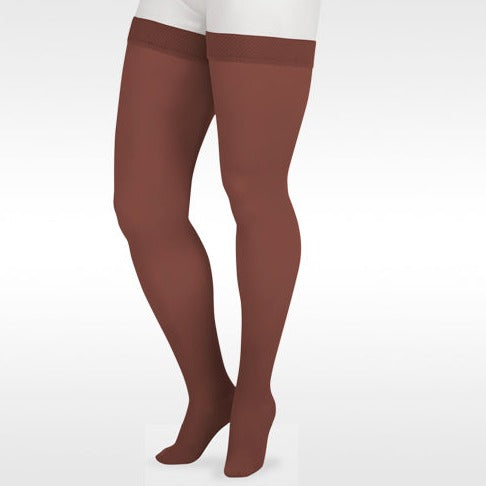 Juzo Soft 2000 Thigh Highs w/Silicone Band 15-20 mmHg - Juzo Soft 2000 Closed Toe Thigh Highs w /Silicone Band Mocha