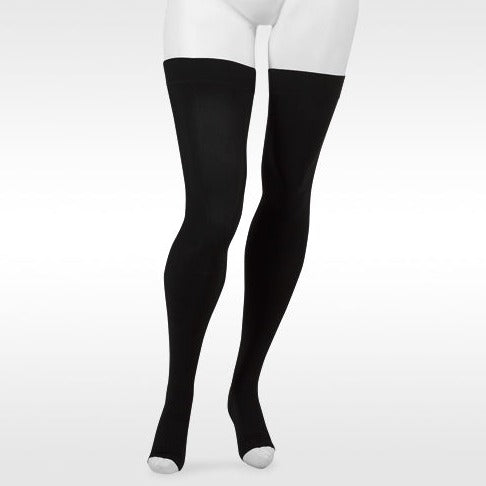 Juzo Move 3612 Open Toe Thigh Highs w/Silicone Band 30-40 mmHg - Juzo Move 3612 Open Toe Thigh Highs w/Silicone Band - 30-40 mmHg Black