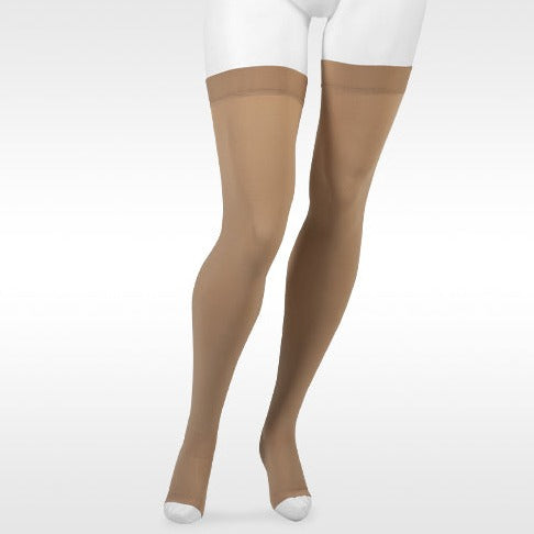 Juzo Move 3612 Open Toe Thigh Highs w/Silicone Band 30-40 mmHg - Juzo Move 3612 Open Toe Thigh Highs w/Silicone Band - 30-40 mmHg Beige