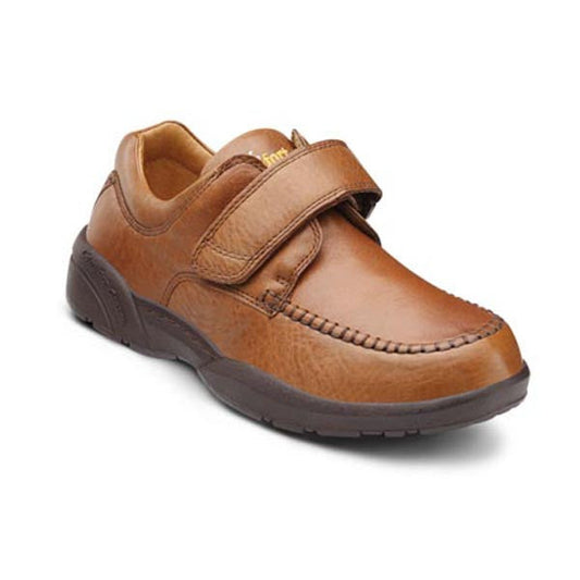 Dr. Comfort Men's Scott Casual Shoes - Dr. Comfort Men's Scott Casual w/Velcro Shoes - Chestnut 