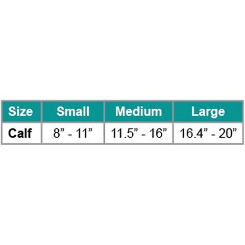 AW 5101 Microfiber Compression Leg Sleeves Size Chart