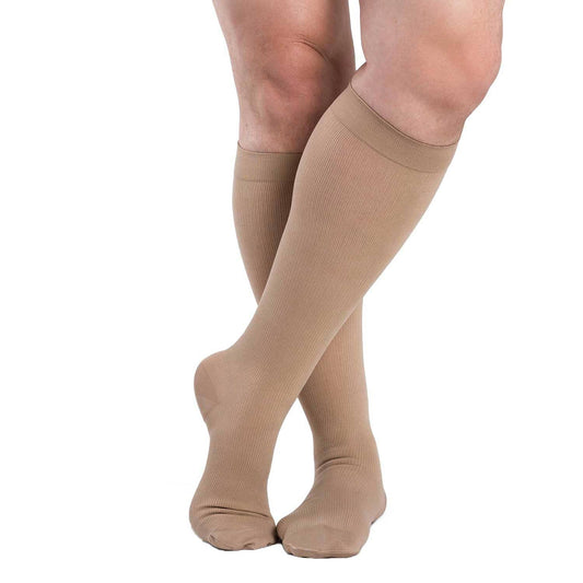 Sigvaris Dynaven 921 Access Men's Ribbed Knee Highs 15-20 mmHg - Sigvaris Dynaven 921 Access Men's Ribbed Closed Toe Knee Highs 15-20 mmHg Beige