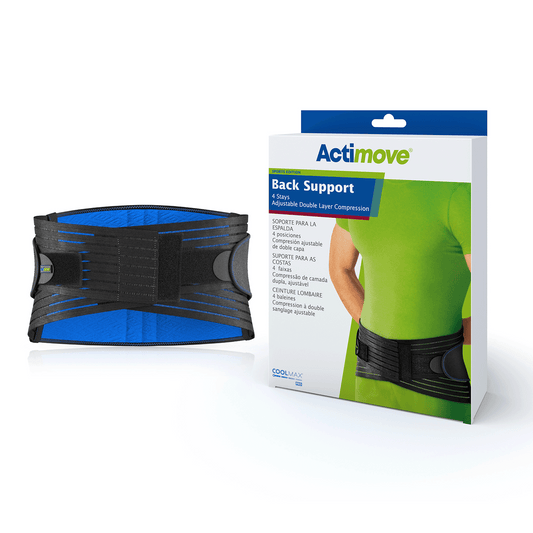 Actimove Sport Back Support 4 Stays Adjustable Double Layer Compression - Actimove Sport Back Support 4 Stays Adjustable Double Layer Compression