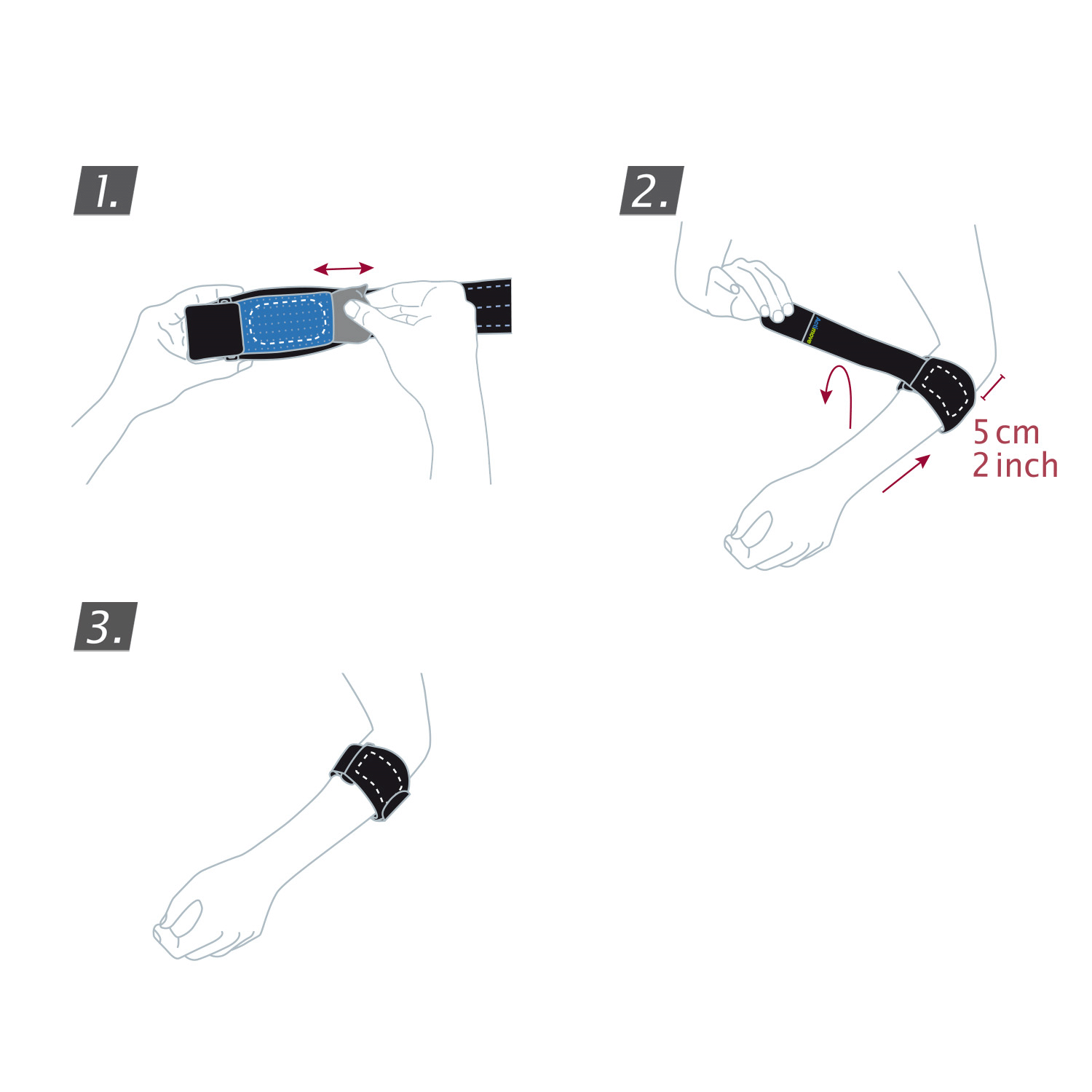 Actimove Sport Elbow Strap Hot/Cold Pack Universal: Application instructions