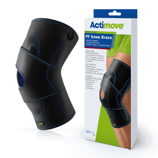 Actimove Sport Left PF Knee Brace Lateral Support Simple Hinges, Condyle Pads, J-shaped Buttress - Actimove Sport Left PF Knee Brace Lateral Support Simple Hinges, Condyle Pads, J-shaped Buttress