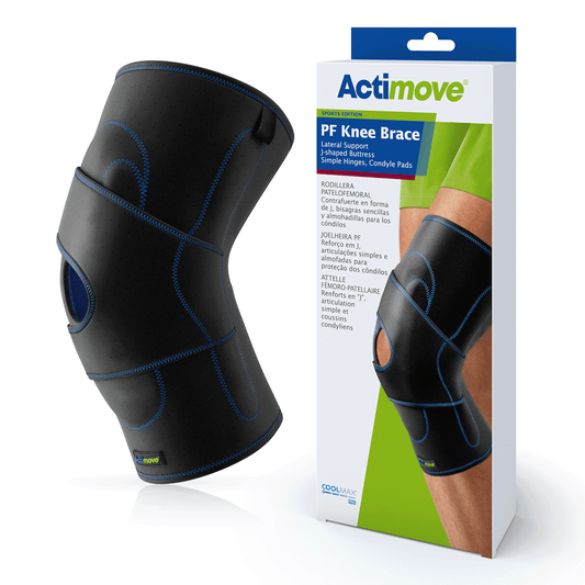 Actimove Sport Right PF Knee Brace Lateral Support Simple Hinges, Condyle Pads, J-shaped Buttress - Actimove Sport Right PF Knee Brace Lateral Support Simple Hinges, Condyle Pads, J-shaped Buttress