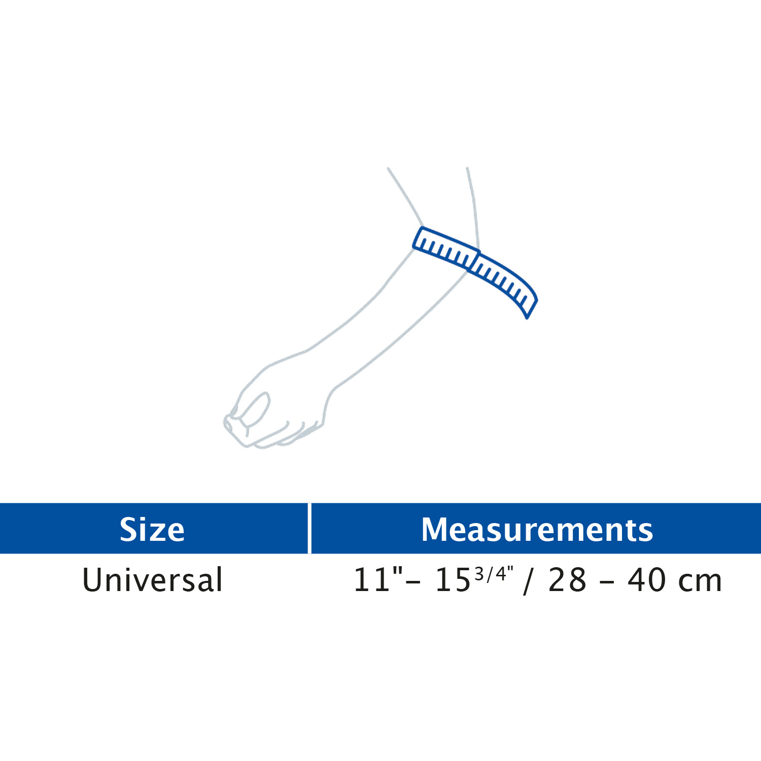 Actimove Sport Elbow Strap Hot/Cold Pack Universal Size Chart