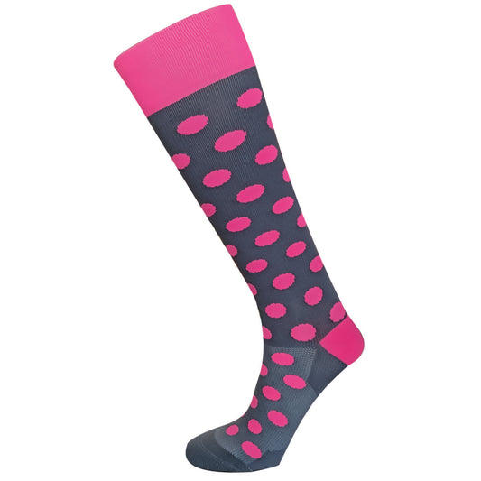 AW 676 Pattern Knee High Socks 20-30 mmHg - AW Style 676 Pattern Knee High Socks - 20-30 mmHg Pink Polka Dot