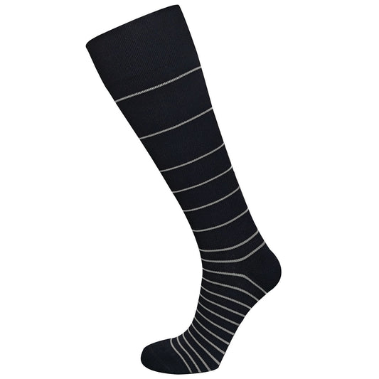 AW 650 Stripe Knee High Socks 15-20 mmHg - AW Style 650 Stripe Knee High Socks - 15-20 mmHg Grey