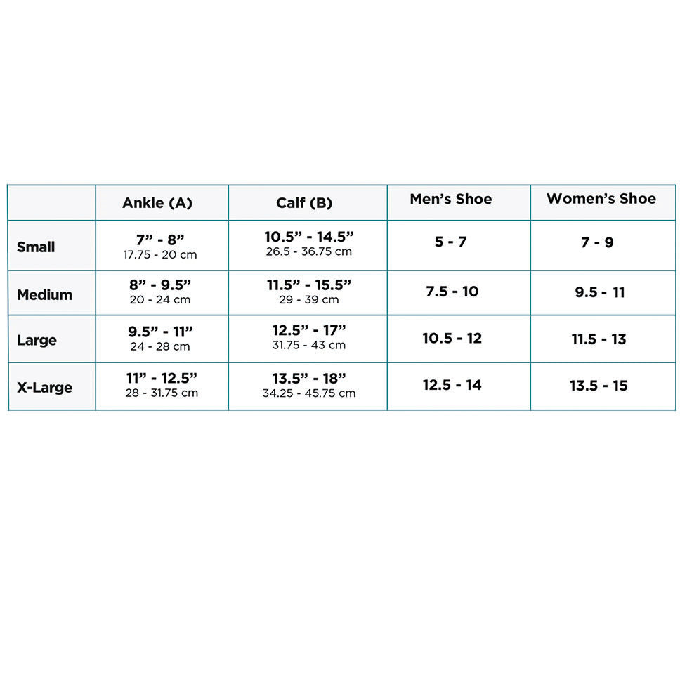 AW Style 650, 675, 676 Size Chart