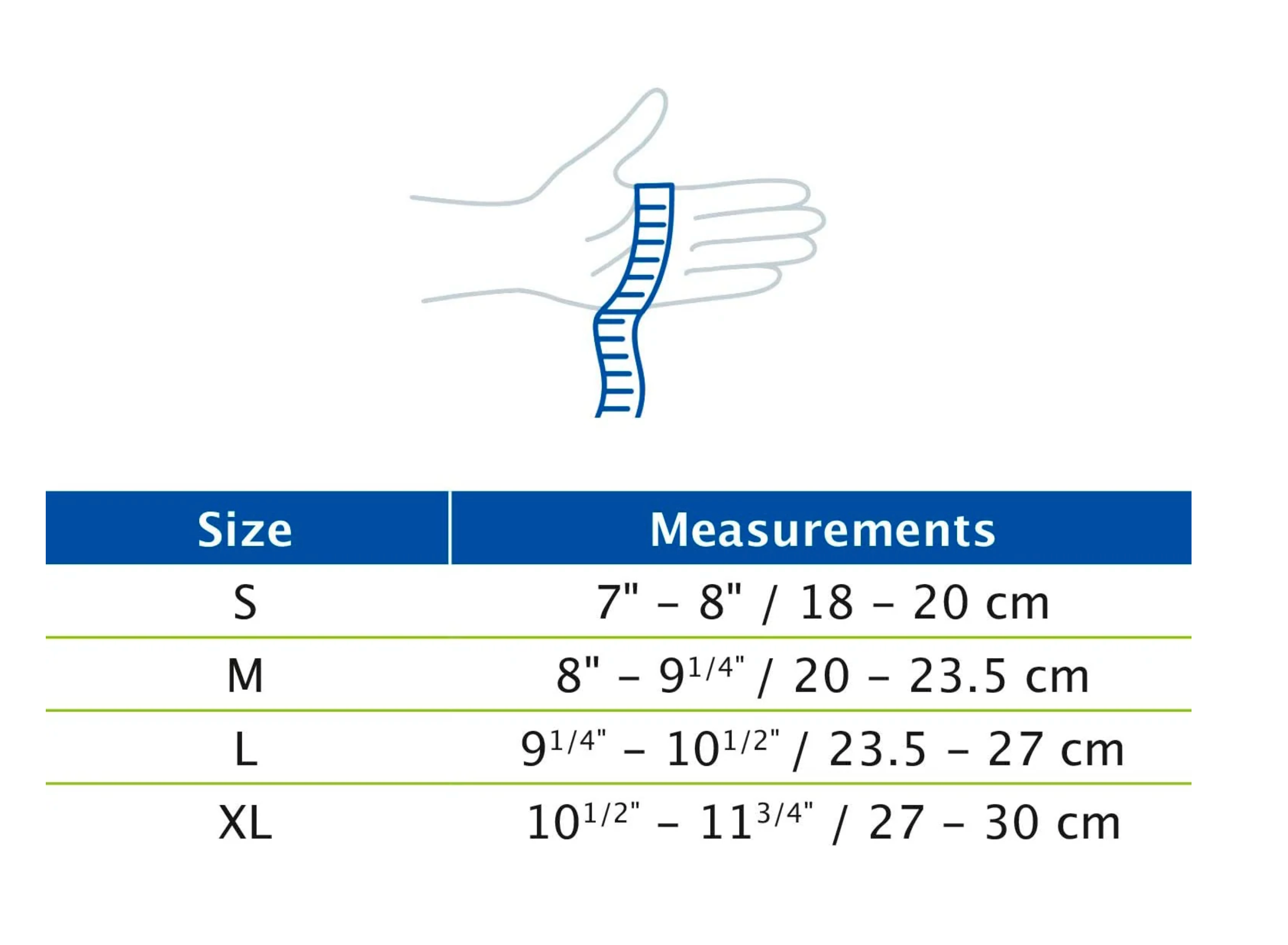 Actimove Arthritis Glove Size Chart