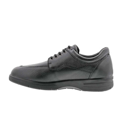 Side view of Drew Men's Walker II Casual Shoes, showcasing their durable black leather.