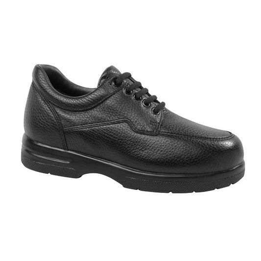 Drew Men's Walker II Casual Shoes - Close-up of Drew Men's Walker II Casual Shoes in sleek black pebbled leather.