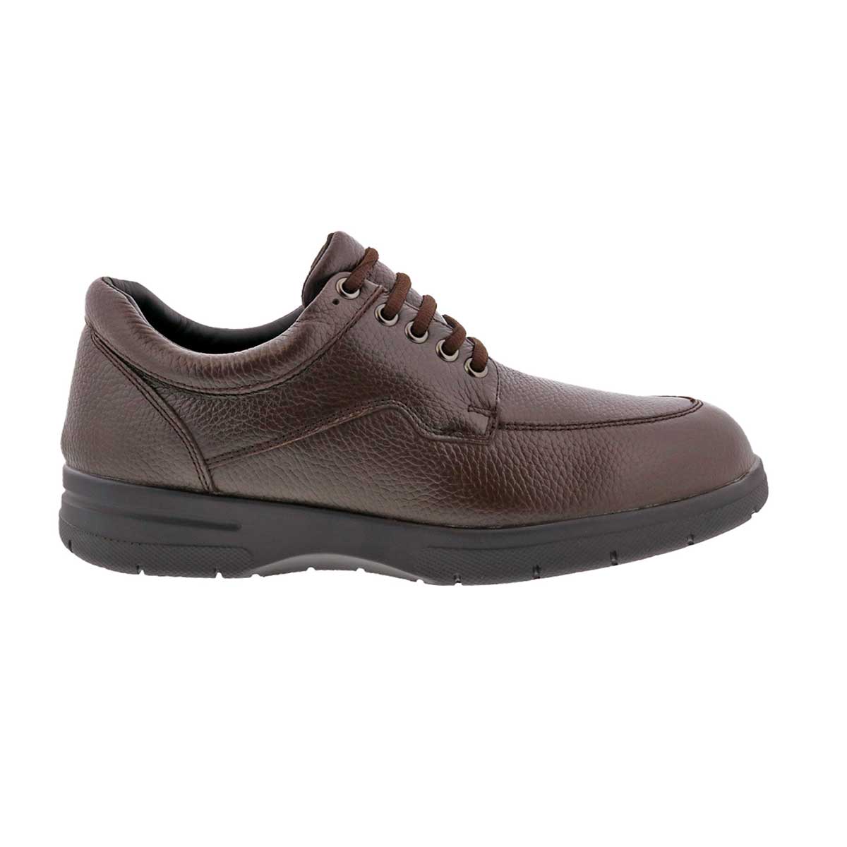 Side view of Drew Men's Walker II Casual Shoes, showcasing their rugged brown leather.