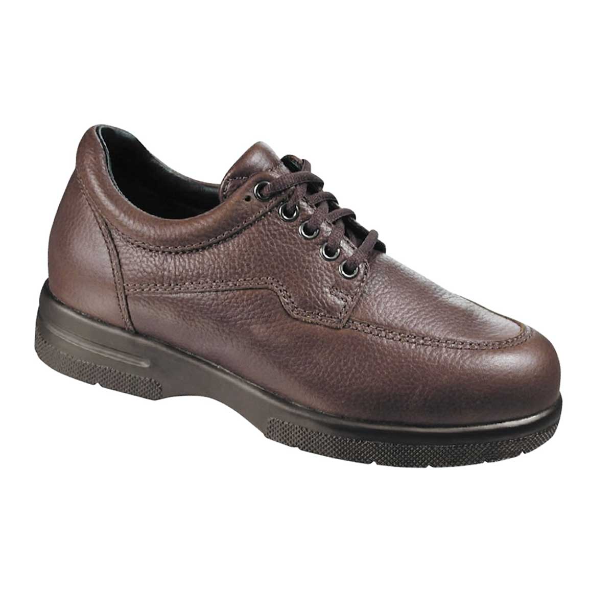 Close-up of Drew Men's Walker II Casual Shoes in textured brown pebbled leather.