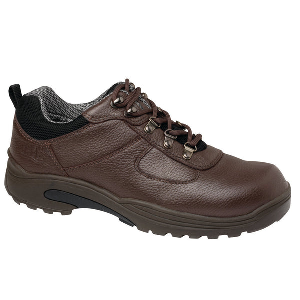 Drew Men's Boulder Leather Shoes Brown Tumbled Leather