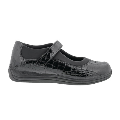 Drew Women's Active Rose Shoes Black Croc Patent Leather