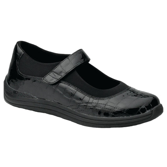 Drew Women's Active Rose Shoes - Drew Women's Active Rose Shoes Black Croc Patent Leather