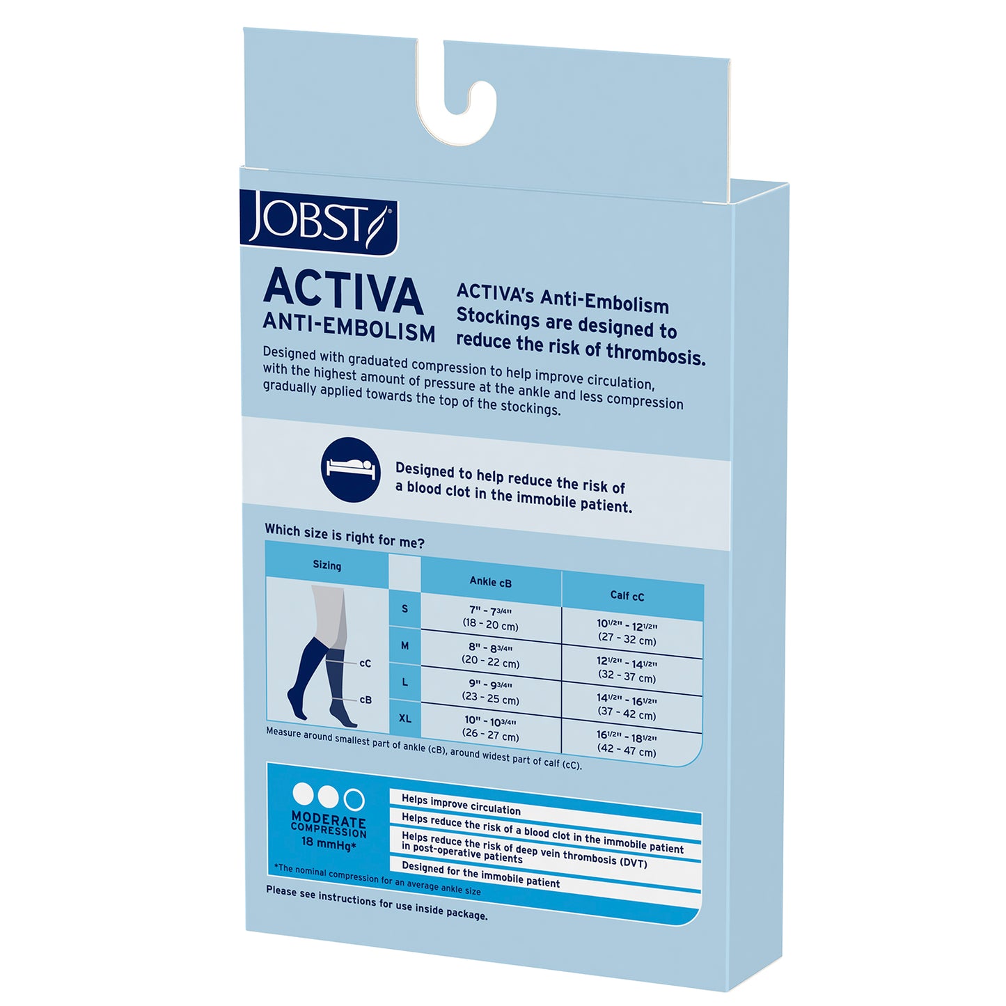 Jobst ACTIVA Anti-Embolism Closed Toe Knee Highs - 18mmHg Box 2