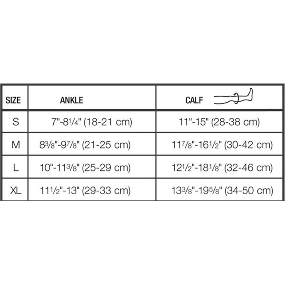 Jobst Sport Knee High Socks Size Chart