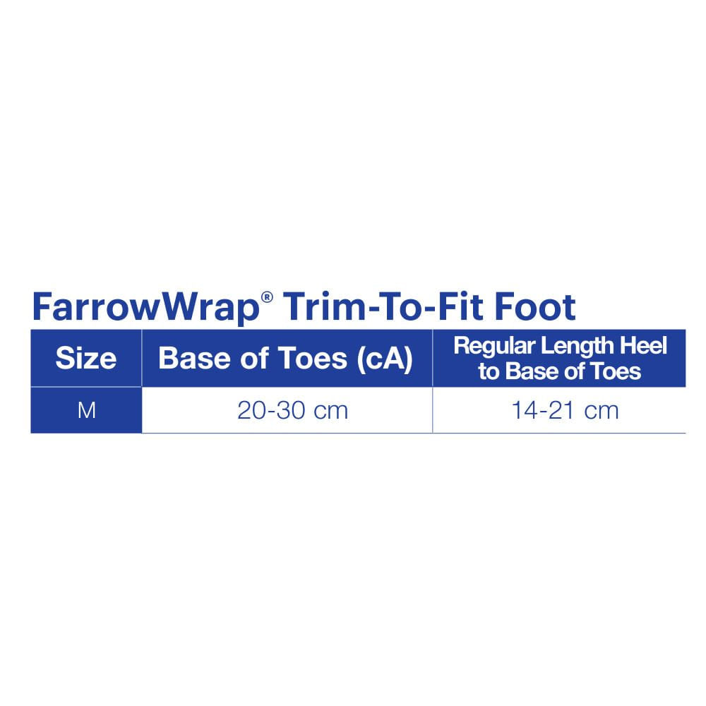 Jobst FarrowWrap LITE Trim-to-Fit Foot Size Chart