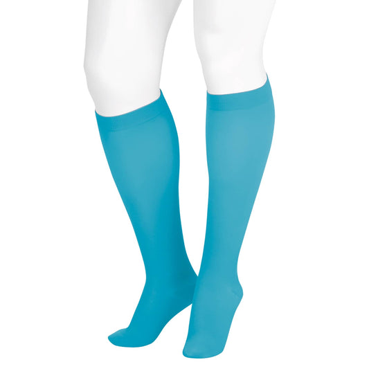 Juzo Soft 2000 Trend Colors Knee Highs 15-20 mmHg - Juzo Soft 2000 Trend Colors Closed Toe Knee Highs Blue Bayou 