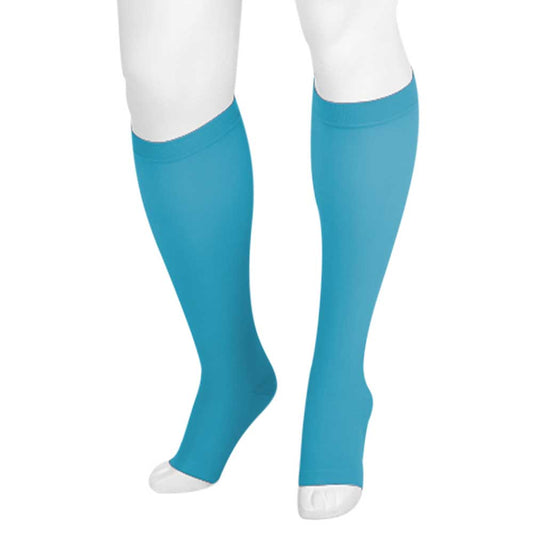 Juzo Soft 2000 Trend Colors Open Toe Knee Highs 15-20 mmHg - Juzo Soft 2000 Trend Colors Open Toe Knee Highs Blue Bayou