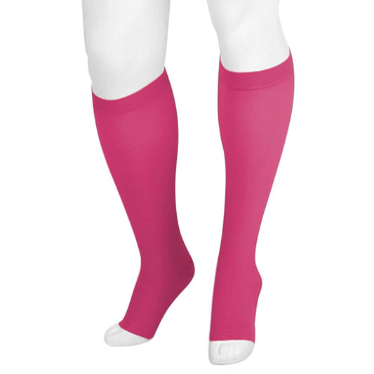 Juzo Soft 2000 Trend Colors Open Toe Knee Highs 15-20 mmHg - Juzo Soft 2000 Trend Colors Open Toe Knee Highs Every Pink