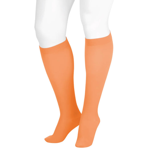 Juzo Soft 2002 Trend Colors Knee Highs w/Silicone Band 30-40 mmHg - Juzo Soft 2002 Trend Colors Closed Toe Knee Highs w/Silicone Band Orange Moon