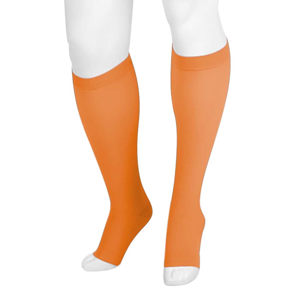 Juzo Soft 2000 Trend Colors Open Toe Knee Highs Orange Moon