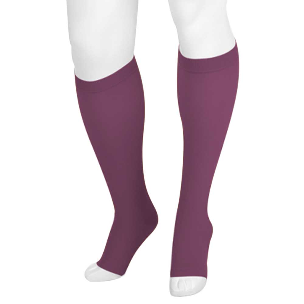 Juzo Soft 2000 Trend Colors Open Toe Knee Highs Purple Rain