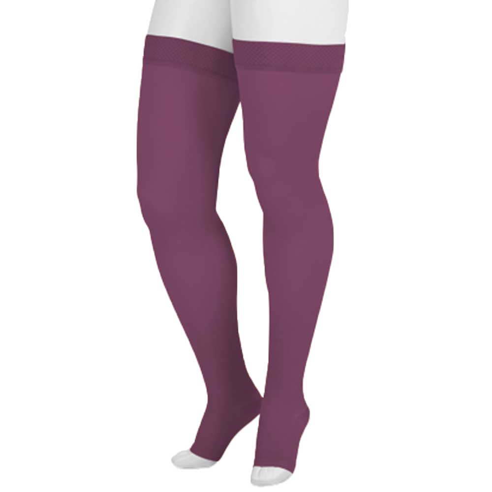 Juzo Soft 2000 Trend Colors Open Toe Thigh Highs - 15-20 mmHg Purple Rain