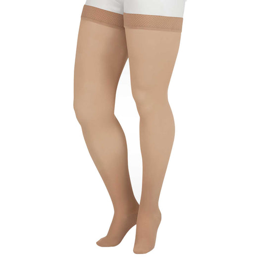 Juzo 2001 Soft Thigh Highs 20-30 mmHg - Juzo 2001 Soft Closed Toe Thigh Highs - 20-30 mmHg Beige