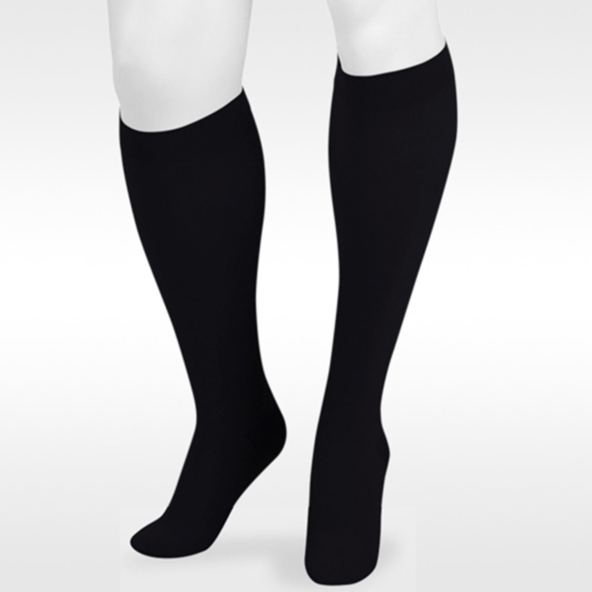 Juzo 3511 Dynamic (Varin) Soft Closed Toe Max Knee Highs w/Silicone 5cm Band-20-30 mmHg Black