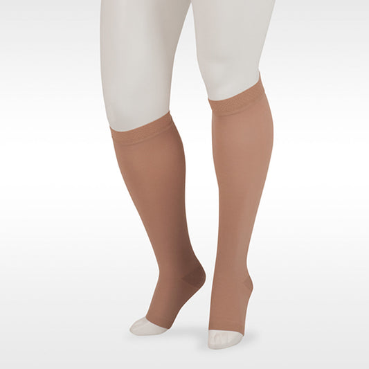 Juzo 3511 Dynamic Soft Open Toe Knee Highs w/Silicone 5cm Band 20-30 mmHg - Juzo 3511 Dynamic (Varin) Soft Open Toe Max Knee Highs w/Silicone 5cm Band - 20-30 mmHg Beige