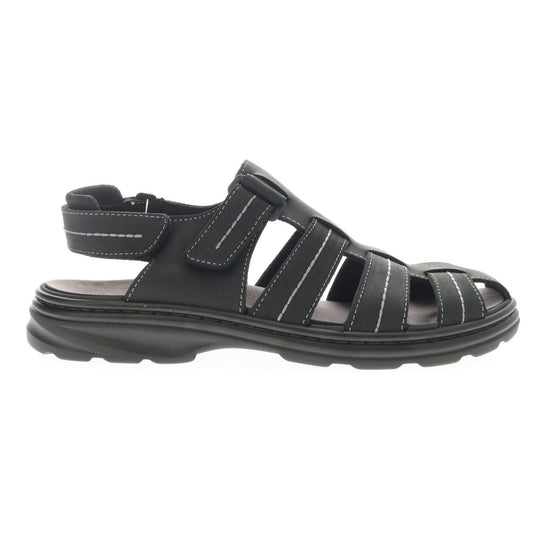 Propet Men's Hunter Sandals - Side view of Hunter Men's Sandal in Black