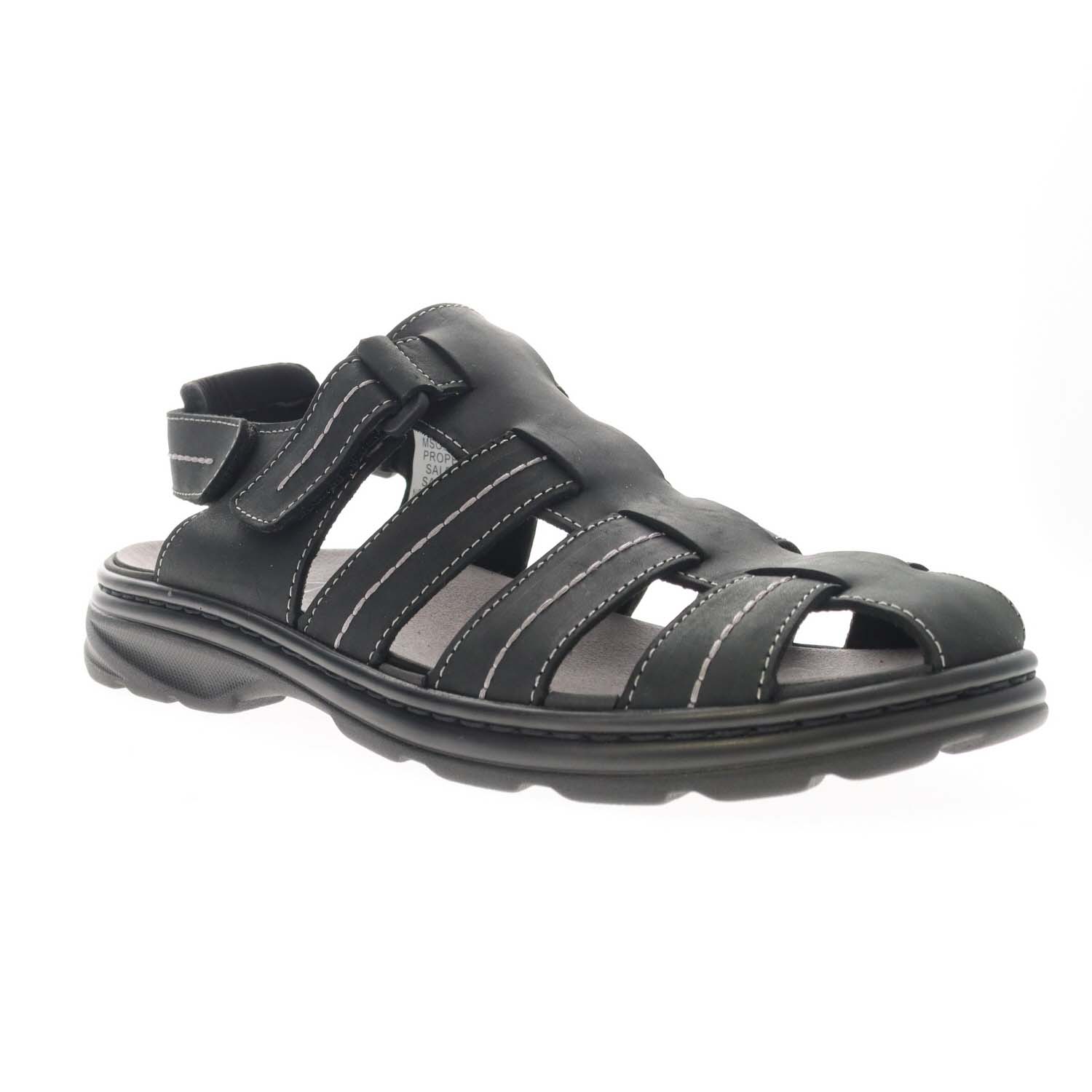 Propét Hunter Leather Sandal, angled side view