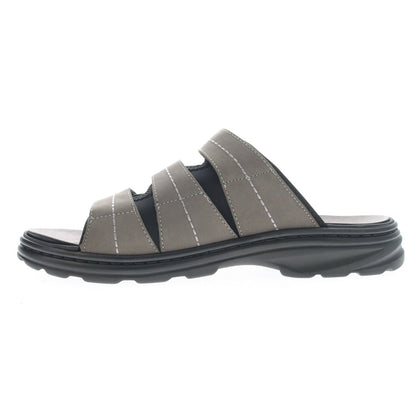 Inner side view of the Propét Hatcher Slide Sandal in Dark Gray