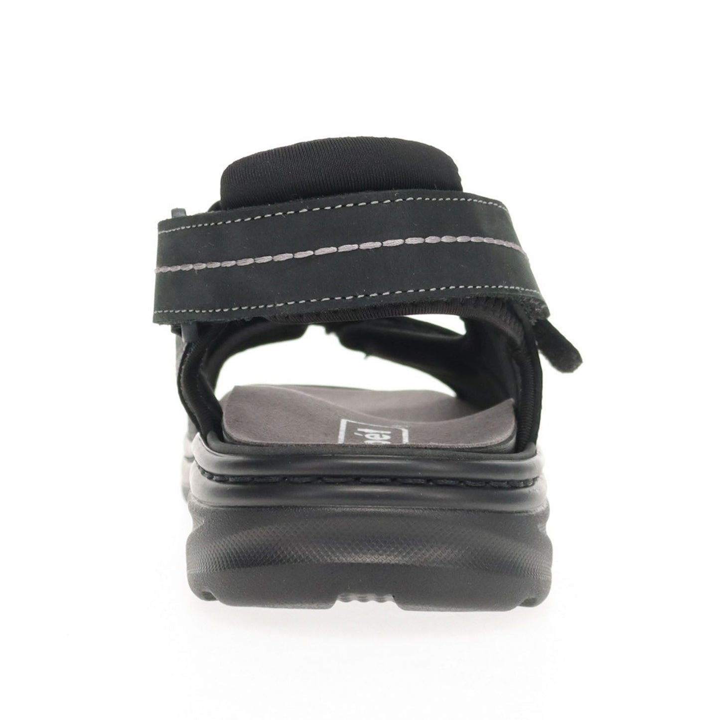 Back view of the Black Hudson Sandal with removable footbed