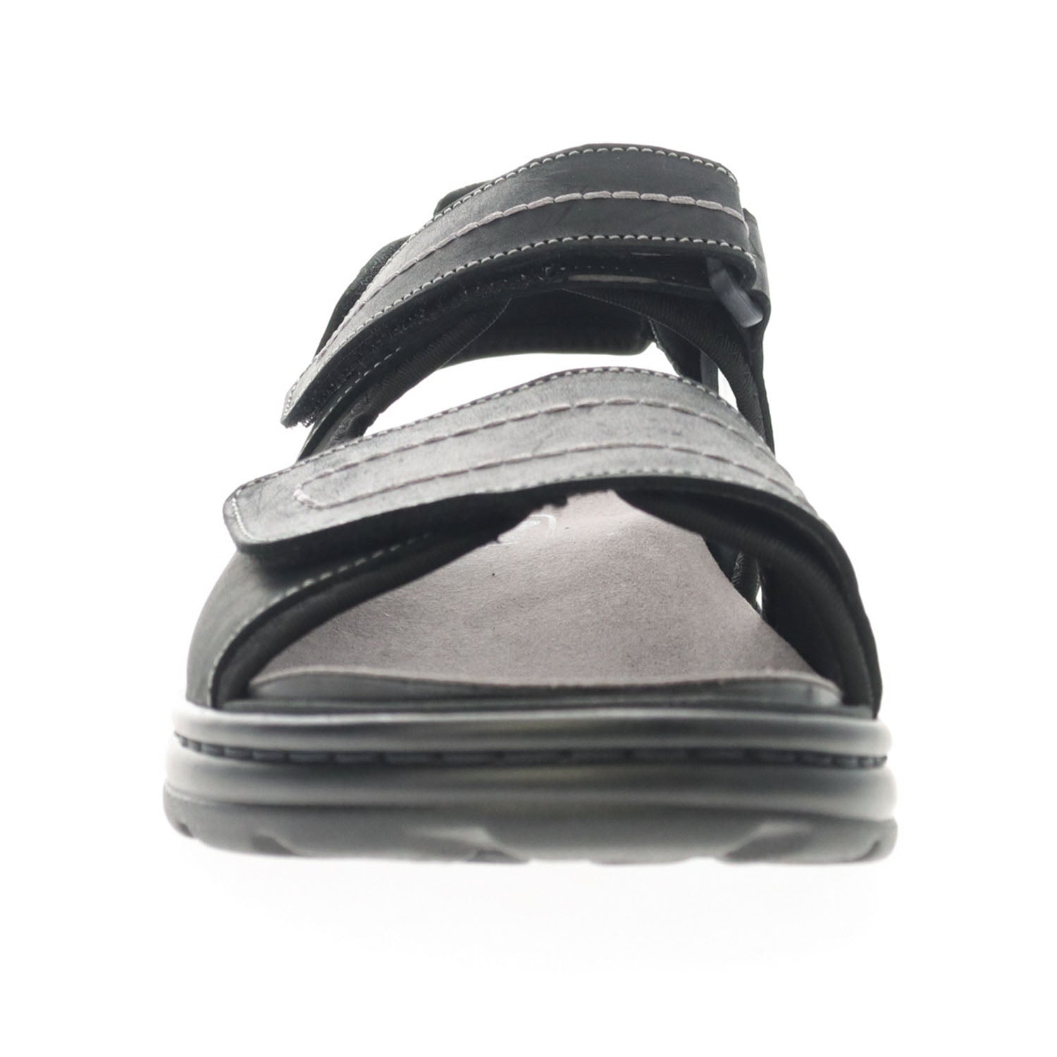 Front view of the Black Hudson Sandal with neoprene lining